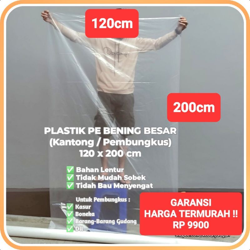 Jual Plastik Bening Besar 120x200cm Plastik Putih Jumbo 120x200cm Kantong Kresek Karung 9173