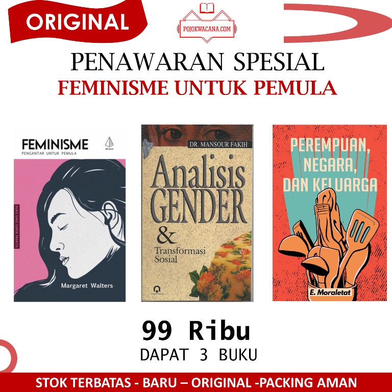 Jual Paket Buku Feminisme Untuk Pemula Analisis Gender Dan Transformasi Sosial Perempuan