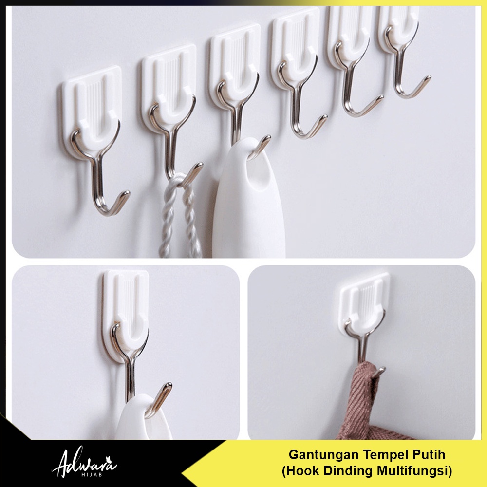 Jual Gantungan Tempel Dinding Multifungsi Cantolan Dinding Tempel Hook Putih Satuan Shopee