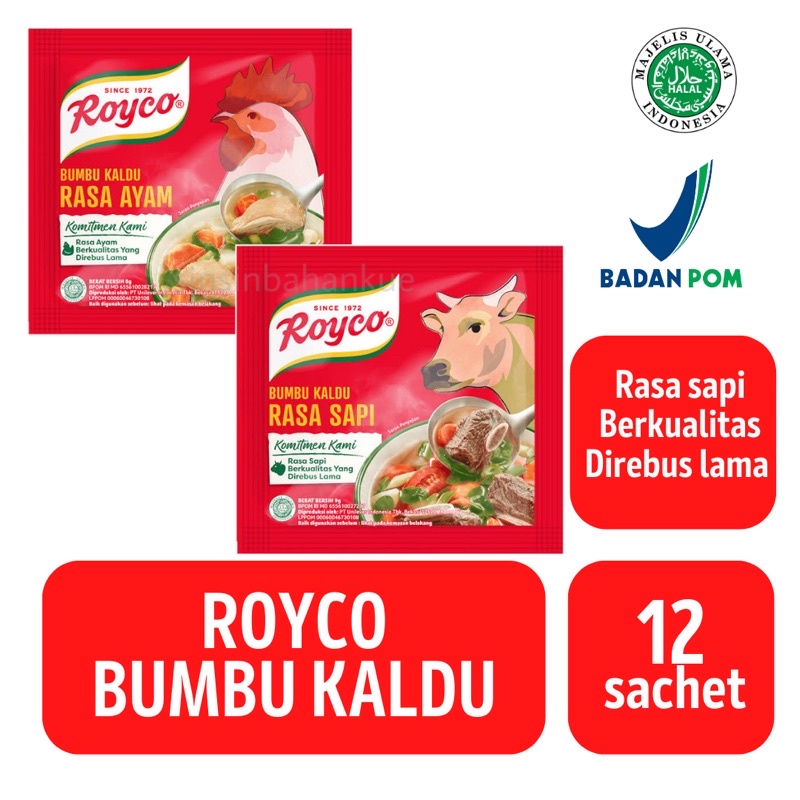 Jual Royco Kaldu Ayam & Kaldu Sapi Penyedap Rasa [12 sachet / 1 renteng ...