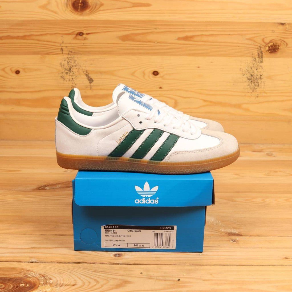 adidas samba white and green