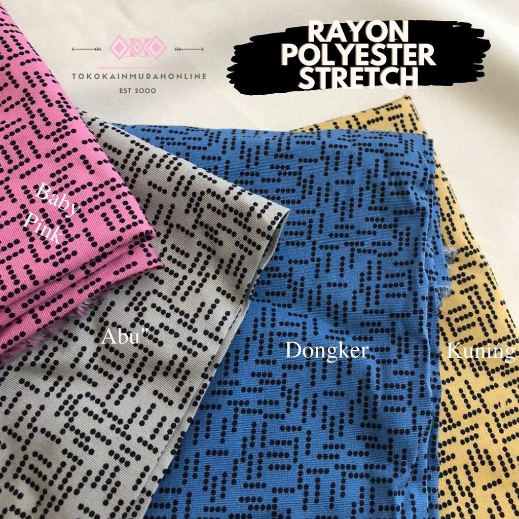 Jual Kain Katun Rayon Polyester STRETCH LEMBUT Uniqloo Motif Kotak ...