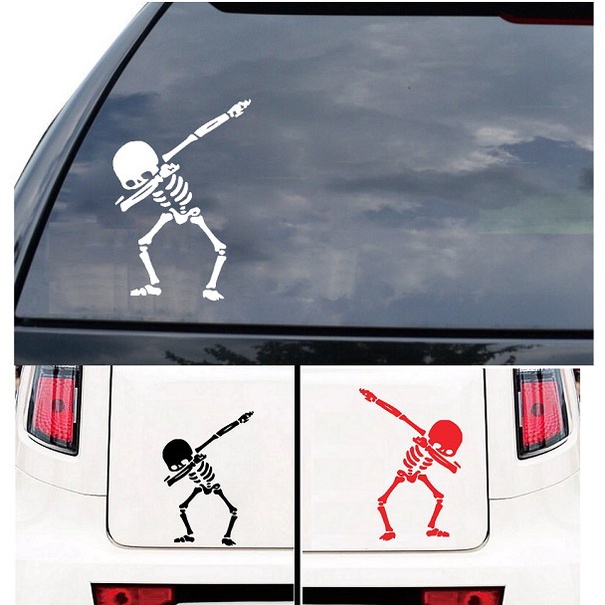 Jual Cutting Sticker Skull Dab Style Stiker Tengkorak Dansa Kaca Mobil ...