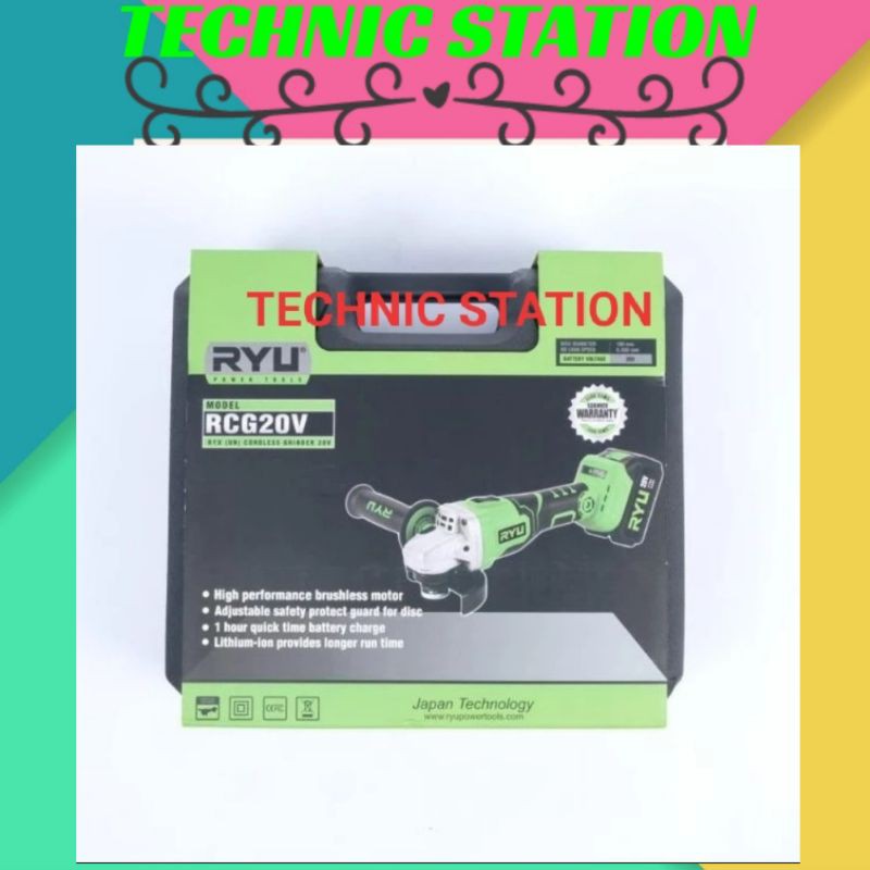 Jual Mesin Gerinda gurinda baterai 20V RYU Tekiro Cordless Grinder ...