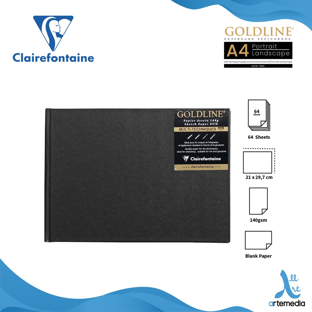 Jual Buku Sketsa Clairefontaine A Goldline Hard Cover Sketchbook Shopee Indonesia