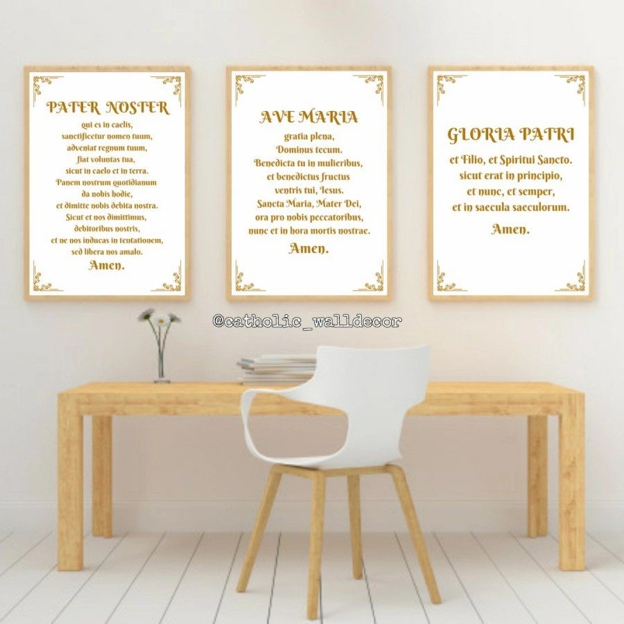 Jual Poster kayu doa Katolik Pater Noster Ave Maria Gloria Patri ...