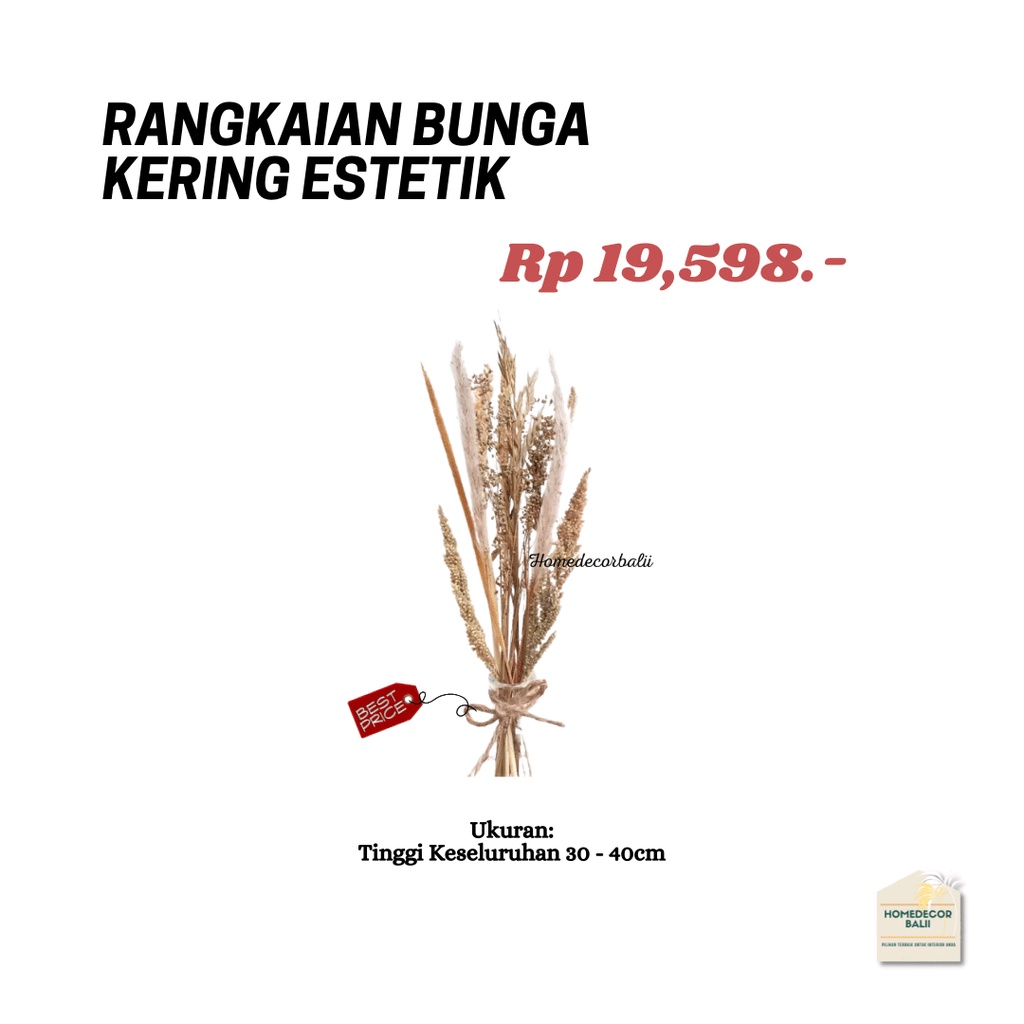 Jual Rangkaian Bunga Homedecorbalii Kering Estetik Buatan Dekorasi