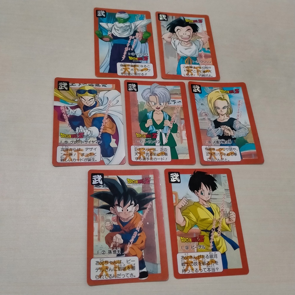 Jual 7PCS KARTU DRAGON BALL BUDOKAI TENKAICHI 1993 ORI BANDAI JAPAN ...