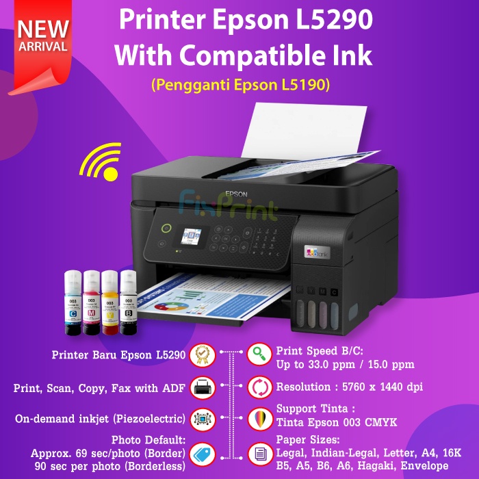 Jual Printer Epson Ecotank L5290 L 5290 5290 All In One Print Scan Copy Wifi Adf Shopee Indonesia 9299