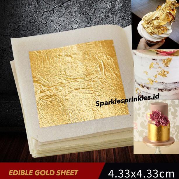 Jual Edible Gold Sheet Leaf K Bisa Dimakan Shopee Indonesia