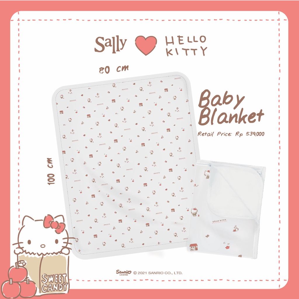 Jual Friends of Sally Blanket x HELLO KITTY Double Blanket Baby