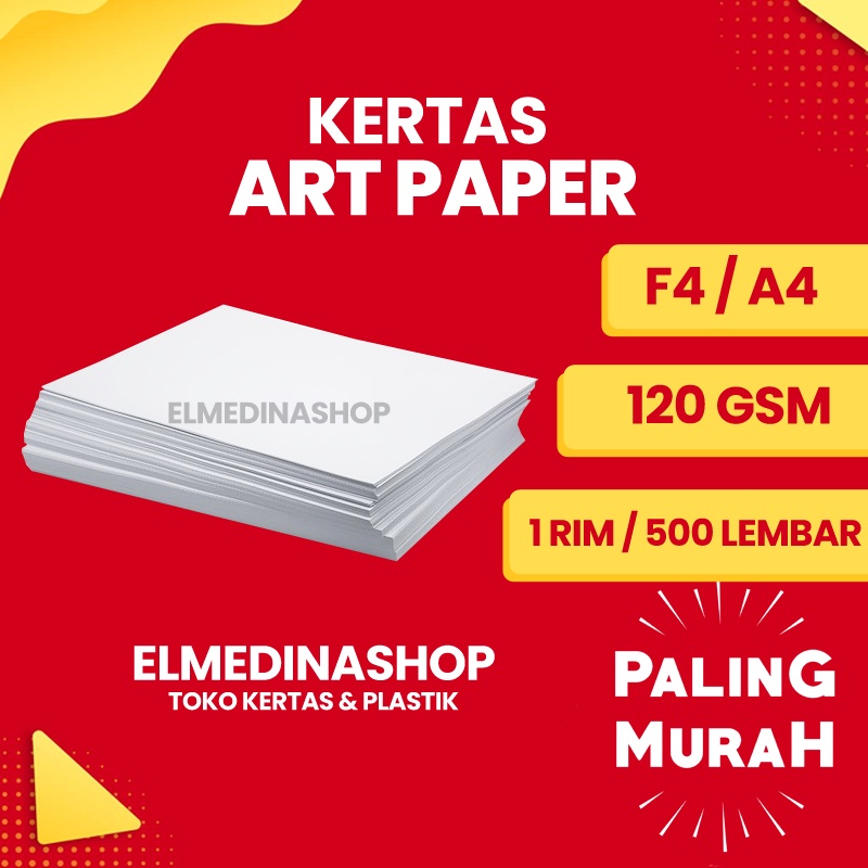 Jual 1 RIM Lembar Kertas Art Paper Gramasi 120 Gsm F4 & A4 Artpaper Glossy 2 Dua Sisi AP120