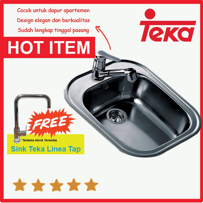 Jual Teka Stylo 1b Kitchen Sink Bak Cuci Piring Free Kran Sink Cocok Untuk Apartemen Dapur 6928