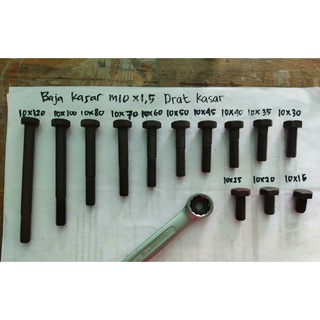 Jual BAUT MUR BAJA KASAR M10 Drat 14 Kepala Kunci 17 Drat P1.50mm ...