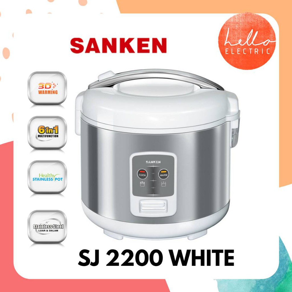 Jual SANKEN SJ2200 RICE COOKER STAINLESS 1,8 LITER Shopee Indonesia