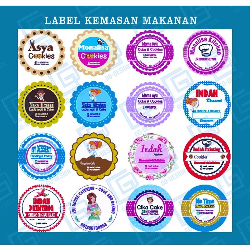 Jual cetak stiker/label bulat label nama label makanan | Shopee Indonesia