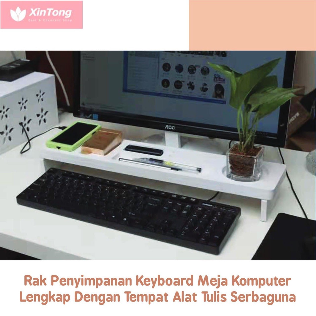 Jual Rak Penyimpanan Keyboard Meja Komputer Lengkap Denga Tempat Alat ...
