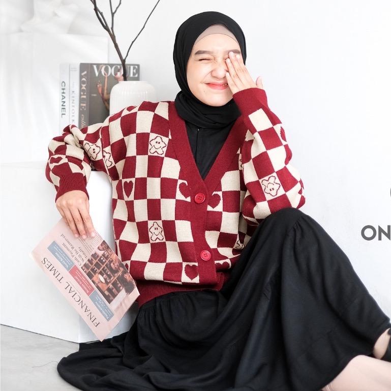 Jual BELVA CARDI KOTAK SMILE STAR/ CARDIGAN RAJUT PREMIUM | Shopee ...