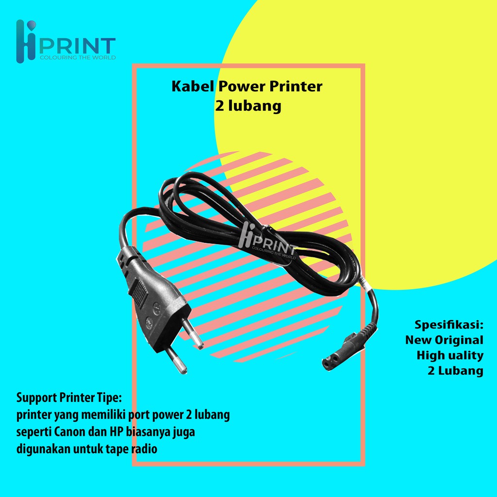 Jual Kabel Power Printer 2 lubang New Kabel Printer Warna Hitam Dua ...