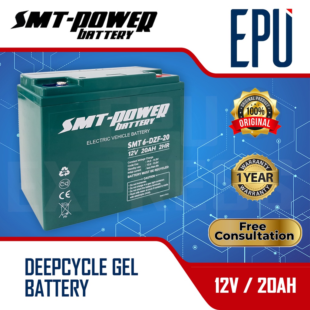 Aki Selis Samoto SMT 12v 20ah Aki UPS Sepeda Listrik Motor Listrik Skuter Listrik Deep Cycle VRLA
