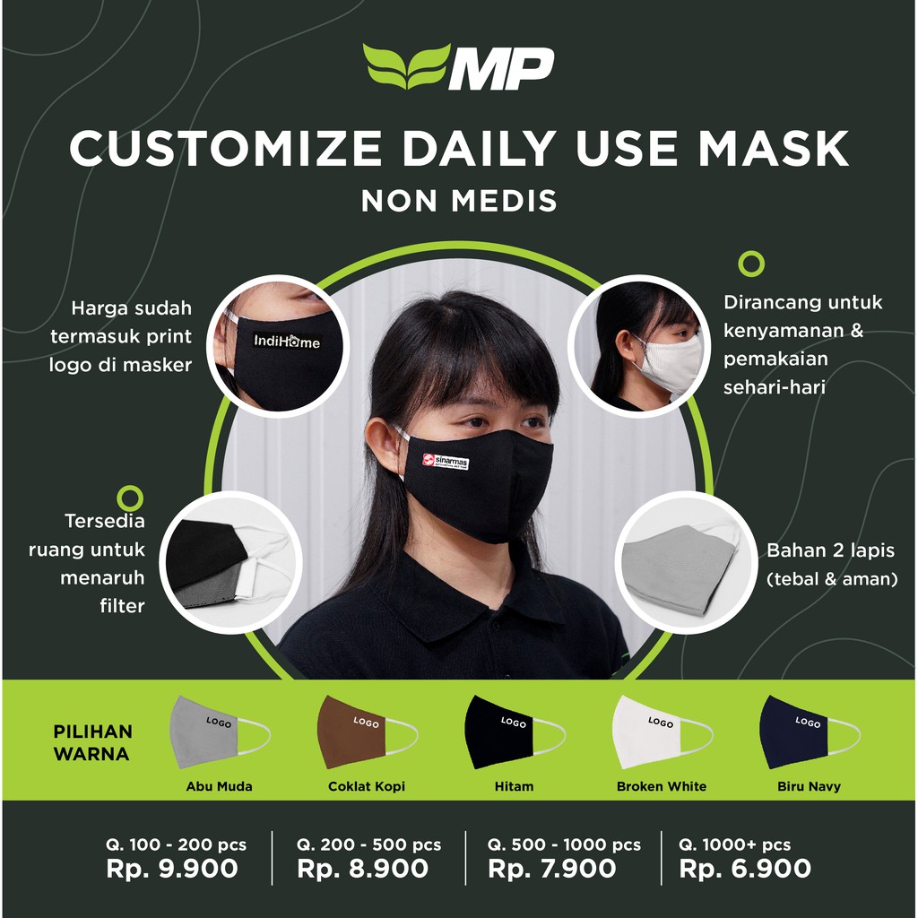 Jual Masker Kain Daily Use - Custom Design Sendiri Cetak / Printing ...