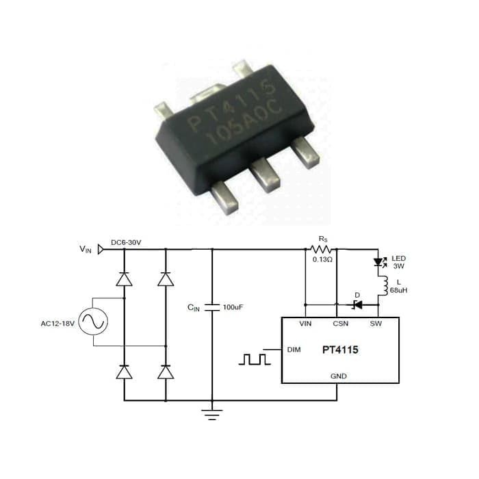 Jual PT4115 1200mA 30v DC Step Down constant current led driver SOT-89 ...