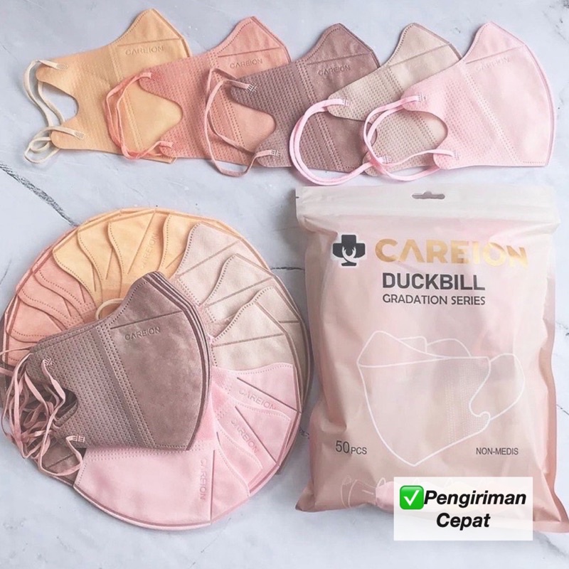 Jual Masker Duckbill 3ply Earloop Garis 1 Box 50 Pcs | Shopee Indonesia