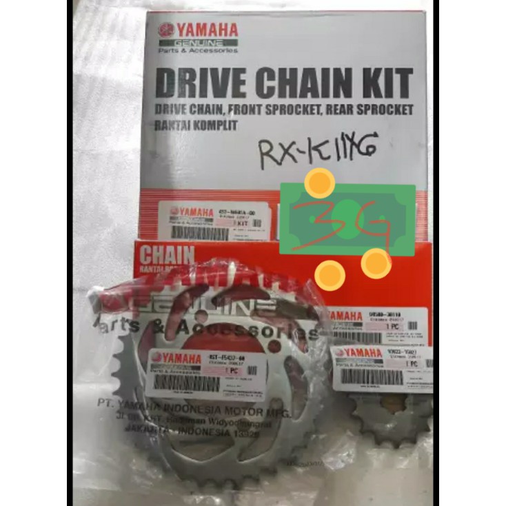 Jual (100% Original) GEAR SET RX KING ASLI GEAR DEPAN BELAKANG RANTAI ...
