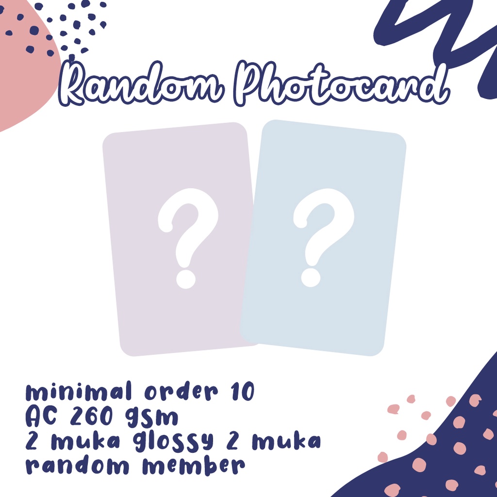 Jual (MINIMAL ORDER 10 PC) Random mystery Photocard 2 sisi glossy ...