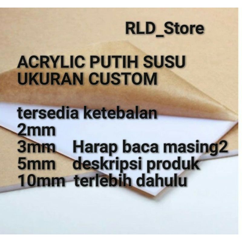 Jual Akrilik Putih Susu 2mm Lembaran Custom Acrylic Sheet Shopee