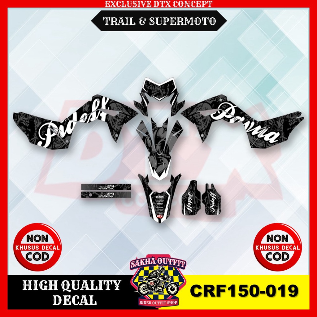 Jual Decal Crf Decal Crf L Full Body Stiker Motor Trail Stiker