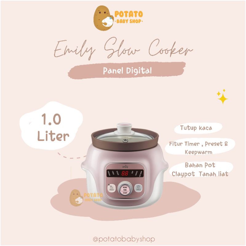 Jual Emily Slow Cooker with Clay Pot 1 L / tanah liat Emily and Bear