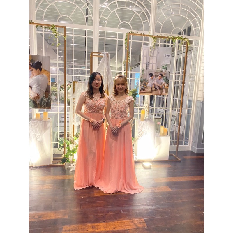 Jual Sewa Dress Peach ( Salem ) / party dress / semi formal dress / sewa dress  jakarta jkt | Shopee Indonesia