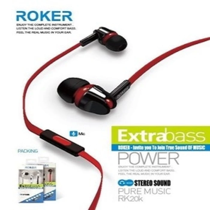 HANDSFREE / EARPHONE ROKER EXTRA BASS RK20K