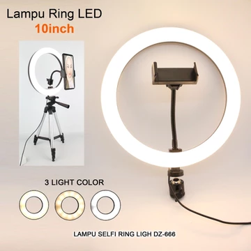 Lampu Ring Ligh Dz 666 Lampu Hias Lampu Selfi Tripod Ring Light Ring Light Tripod Kamra
