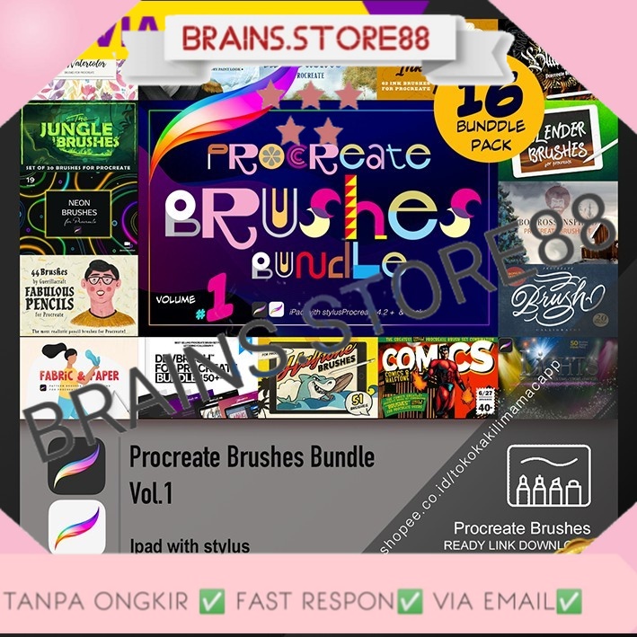 Jual FULL Procreate Brushes Bundle Pack Vol 1 PREMIUM | Shopee Indonesia