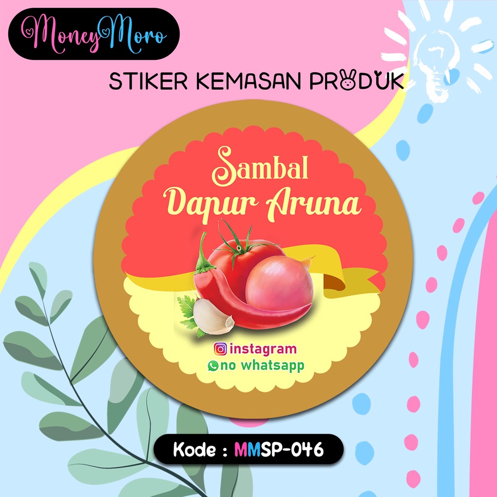 Jual Moneymoro Stiker Merk Kemasan Sambal Stiker Sambel Stiker