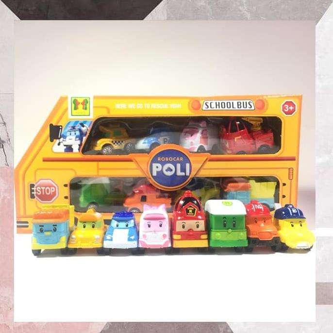 Jual Mainan Robocar Poli School Bus isi 8Pcs | Shopee Indonesia