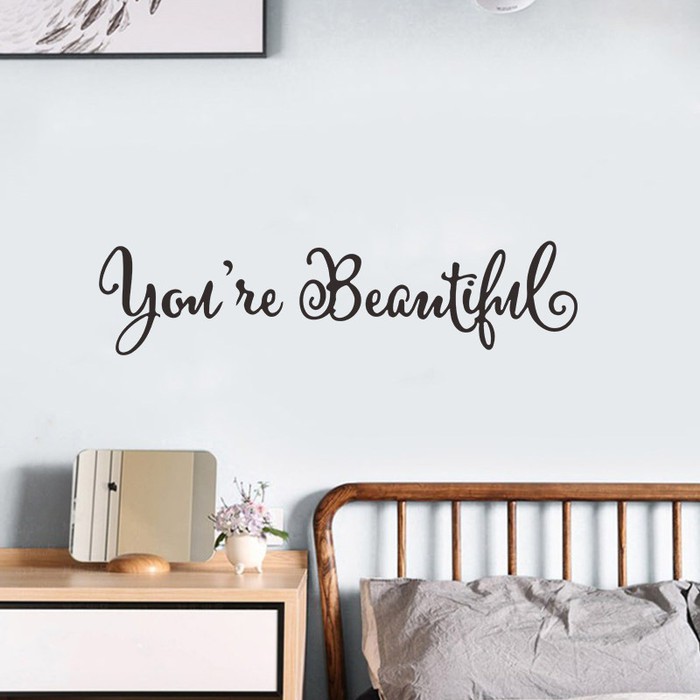 Jual Stiker Dinding Kaca Wall Sticker Tulisan You Re Beautiful