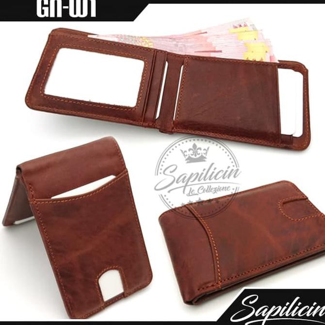 Jual Dompet Tipis Pria Kulit Sapi Asli Slim Wallet Compact Style GNW1