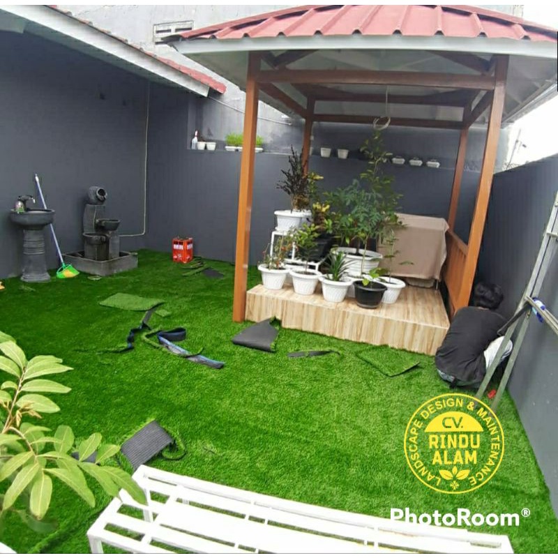 Jual Pemasangan 45 m2 Rumput sintetis Jepang 3 cm Dan Drenase Plus ...