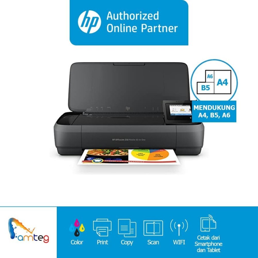 Jual HP Printer Officejet Mobile Portable 250 Print Scan Copy Wireless ...