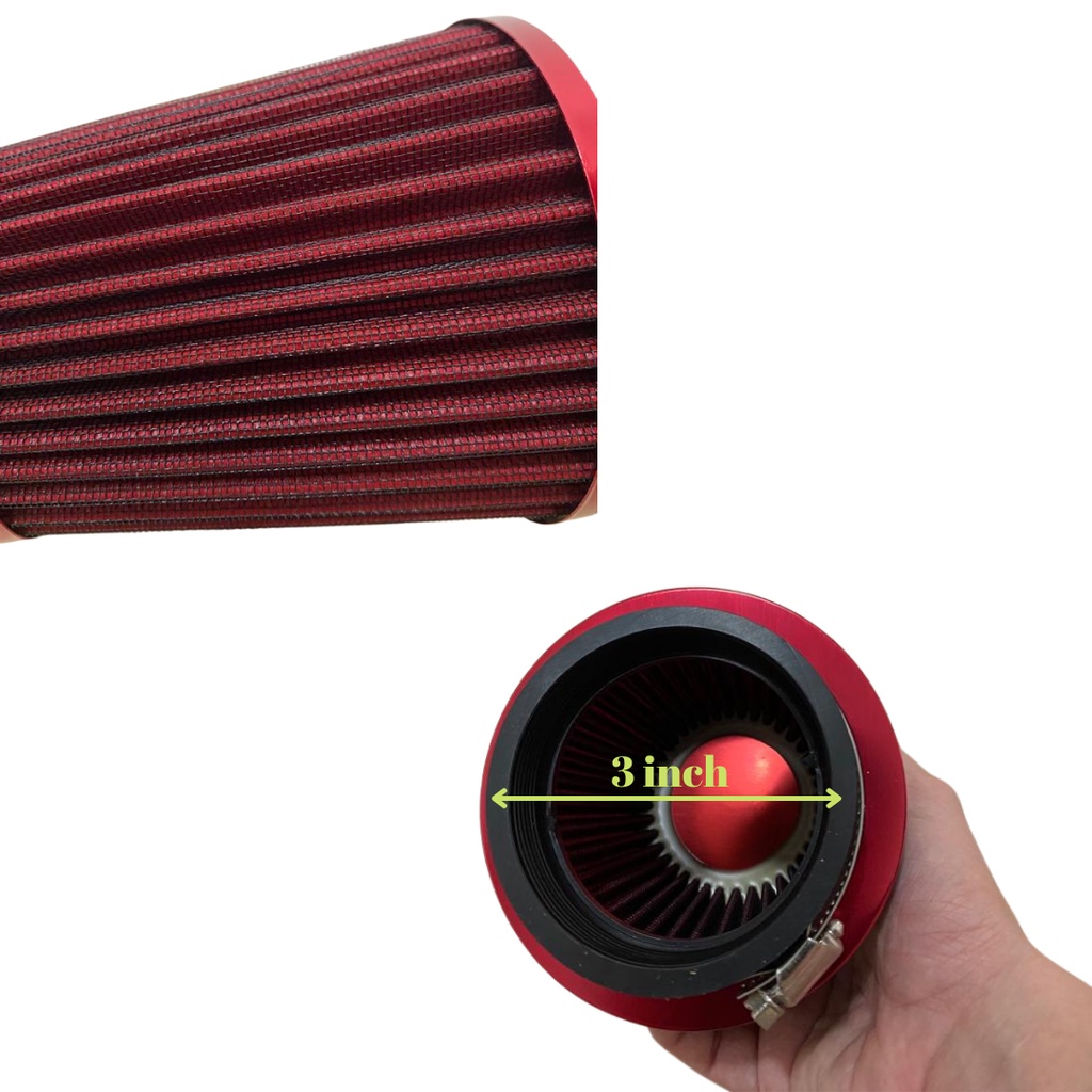 Jual Filter Udara Racing 3inch Merah dan Abu-abu Modifikasi Mobil ...