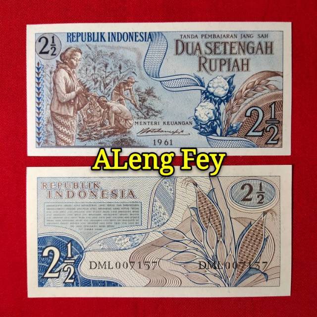 Jual uang kuno dua setengah rupiah seri sandang pangan tahun 1961 ...