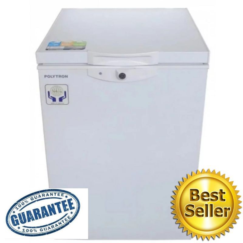 Jual PROMO CHEST FREEZER POLYTRON PCF117 GARANSI RESMI MURAH 100 LITER