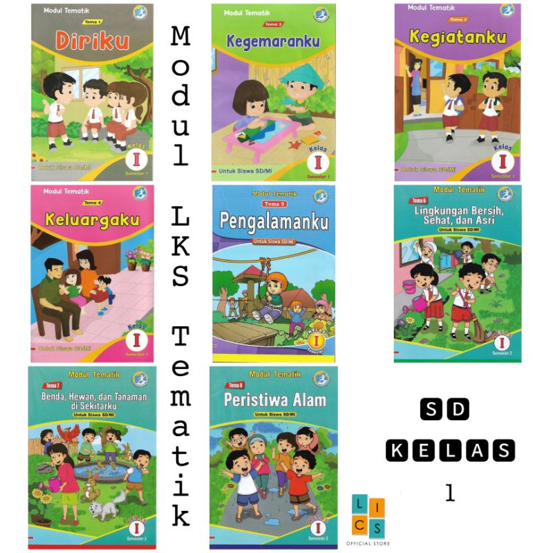 Jual Buku LKS Modul Tematik SD Kelas 1 Tema 12345678 Semester 1 dan 2 ...