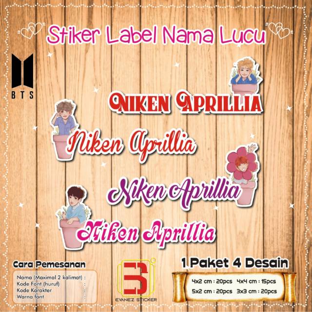 Jual Stiker Label Nama BTS K-Pop +Cutting | Shopee Indonesia