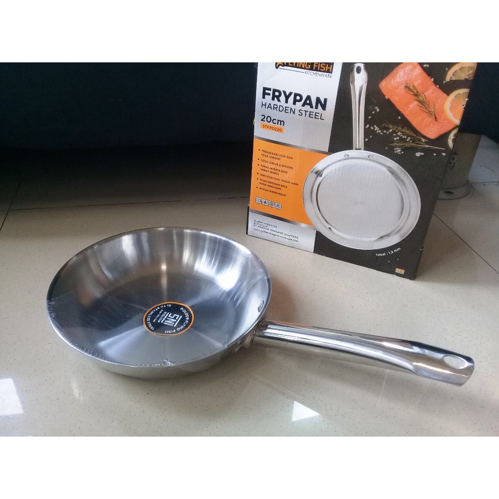 Jual Wajan Fry Pan Cm Harden Stainless Steel Golden Flying Fish