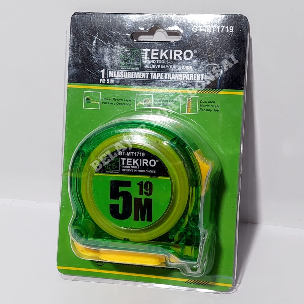 Jual Meteran Merk tekiro 5 Meter Body Transparan Original Produk ...