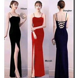 Jual pakaian wanitalong res bahan beludu Long Dress Sexy | Dres Bodycon